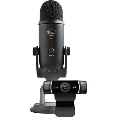 Ensemble de diffusion en continu Pro de Blue Microphones avec micro USB Yeti et caméra Web Logitech
