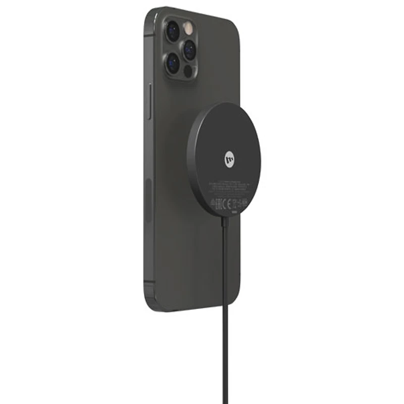 Chargeur sans fil de 15 W avec MagSafe snap+ de mophie - Noir