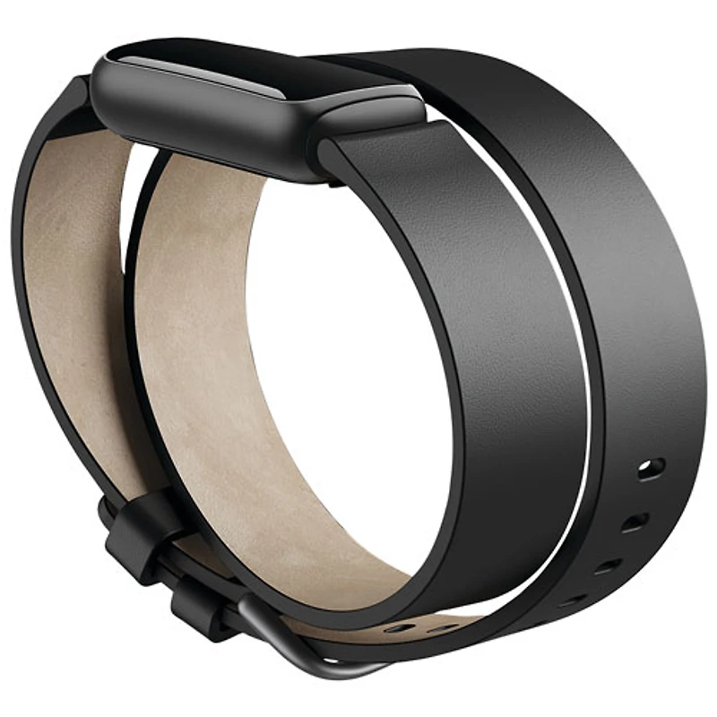 Bracelet en cuir pour le Luxe de Fitbit - Noir