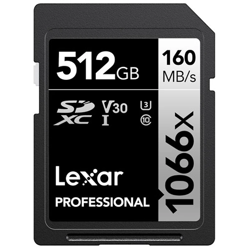 Carte mémoire SDXC UHS-I Professional 1066x 160 Mo/s 512 Go de Lexar