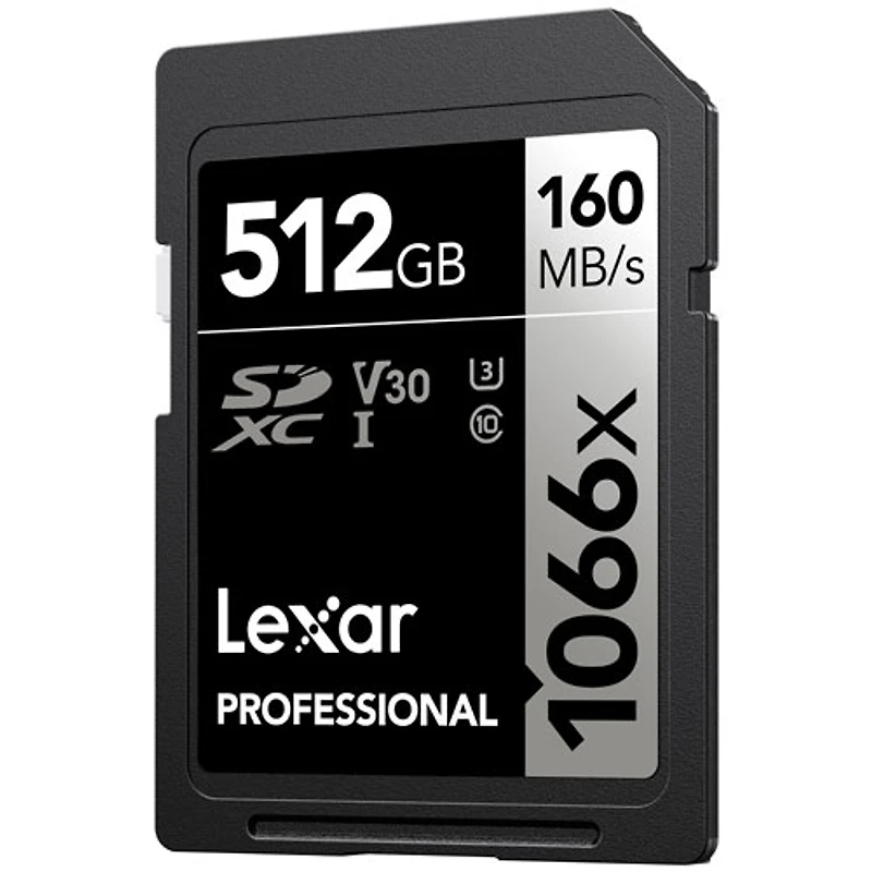 Carte mémoire SDXC UHS-I Professional 1066x 160 Mo/s 512 Go de Lexar