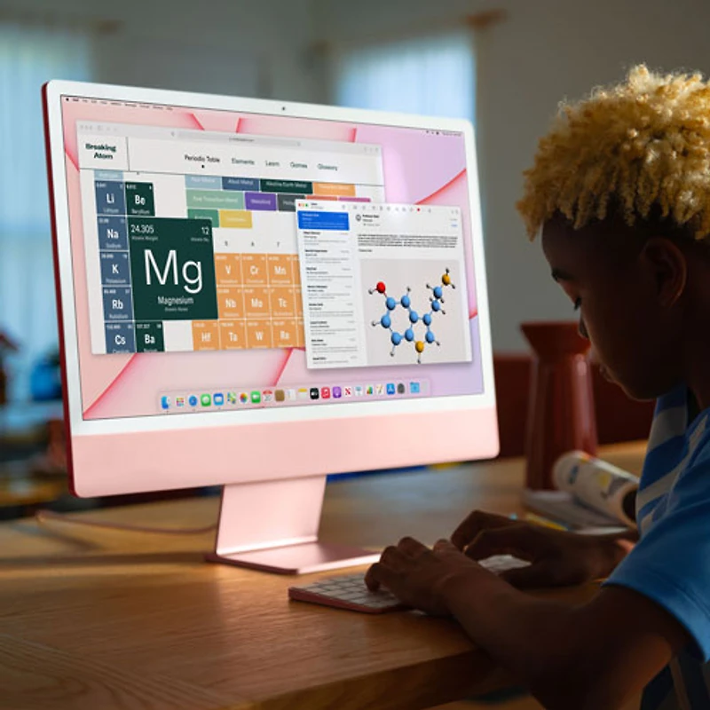iMac de 24 po d'Apple (printemps 2021) - Rose (M1 d'Apple/CG à 8 coeurs/SSD 256 Go/RAM 8 Go) - Ang