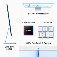 iMac de 24 po d'Apple (printemps 2021) - Rose (M1 d'Apple/CG à 8 coeurs/SSD 256 Go/RAM 8 Go) - Ang