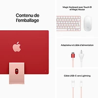 iMac de 24 po d'Apple (printemps 2021) - Rose (M1 d'Apple/CG à 8 coeurs/SSD 256 Go/RAM 8 Go) - Ang