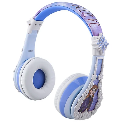 Casque d'écoute Bluetooth pour enfants à suppression du bruit Reine des neiges 2 KIDdesigns - Bleu