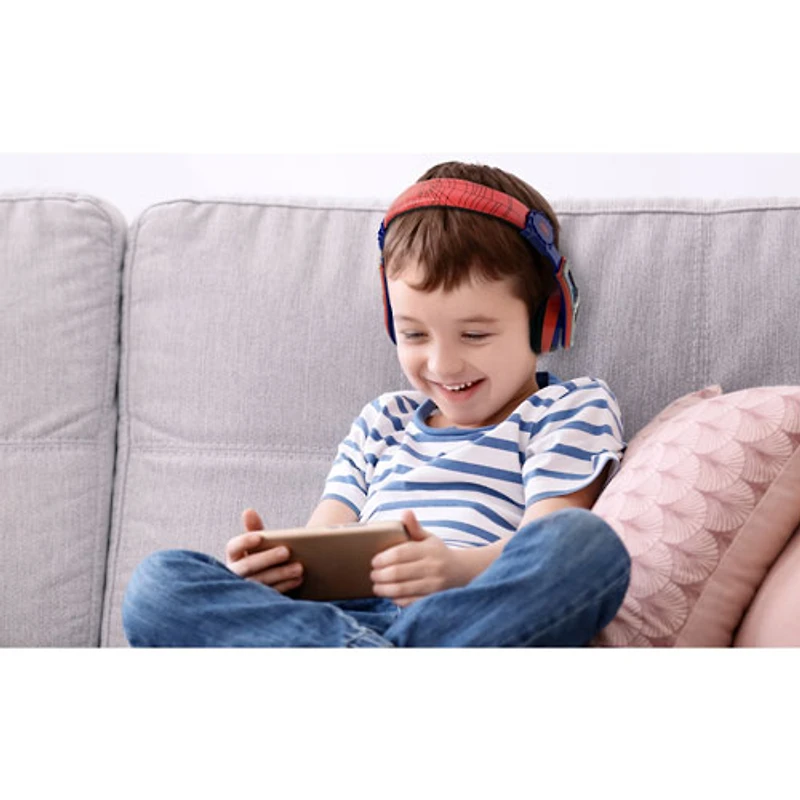 KIDdesigns Spider-Man Over-Ear Noise Cancelling Bluetooth Kids Headphones - Red