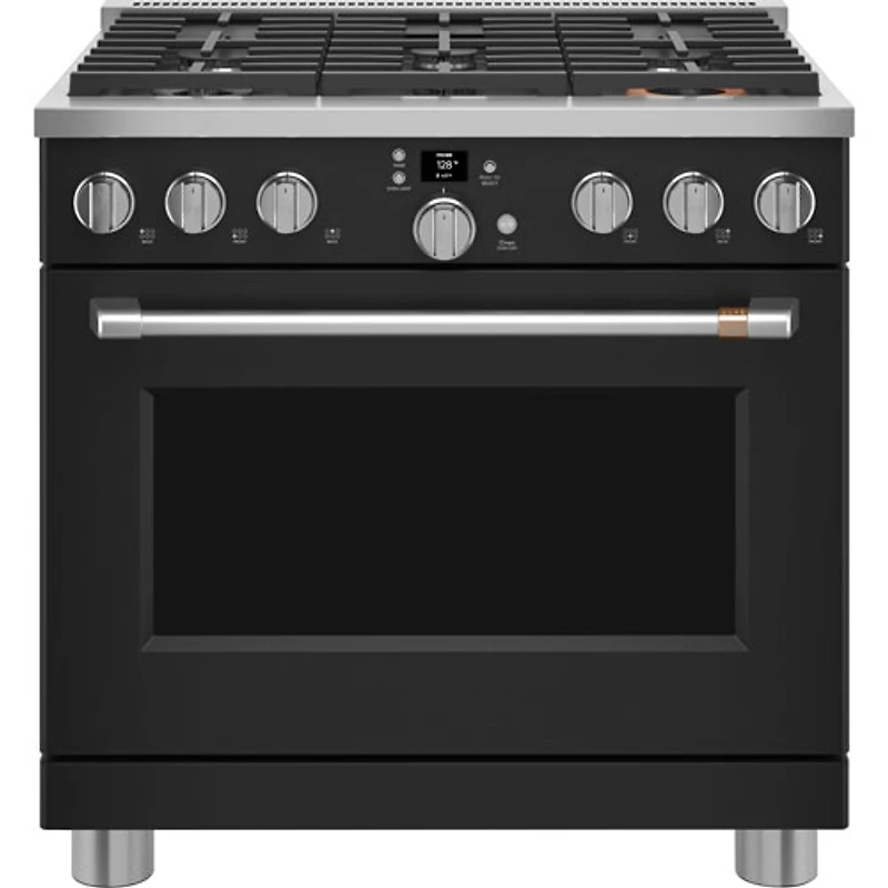 Cuisinière gaz autonome à convection à ventilateur 6,2 pi³ 36 po Café (CGY366P3TD1) - Noir mat