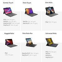 Étui-clavier Combo Touch de Logitech avec pavé pour iPad Pro 12,9 po (5e/6e gén.) - Gris Oxford - Anglais