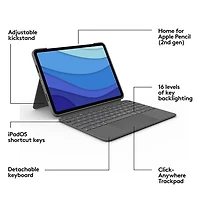 Logitech Combo Touch Keyboard Case with Trackpad for iPad Pro 11" (4th/3rd/2nd/1st Gen) - Oxford Grey - En