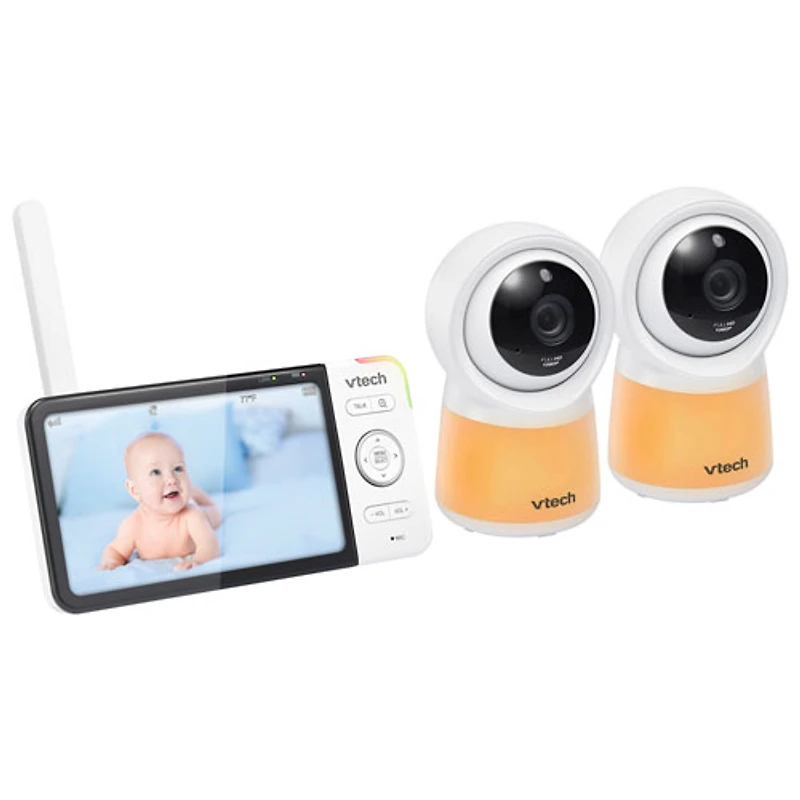 Interphone surv. 5 po/2 caméras, veilleuse, vision nocturne, comm. 2 voies de VTech (RM5754-2HD)