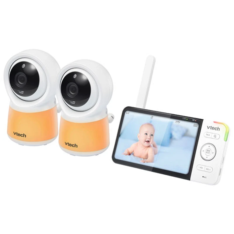 Interphone surv. 5 po/2 caméras, veilleuse, vision nocturne, comm. 2 voies de VTech (RM5754-2HD)