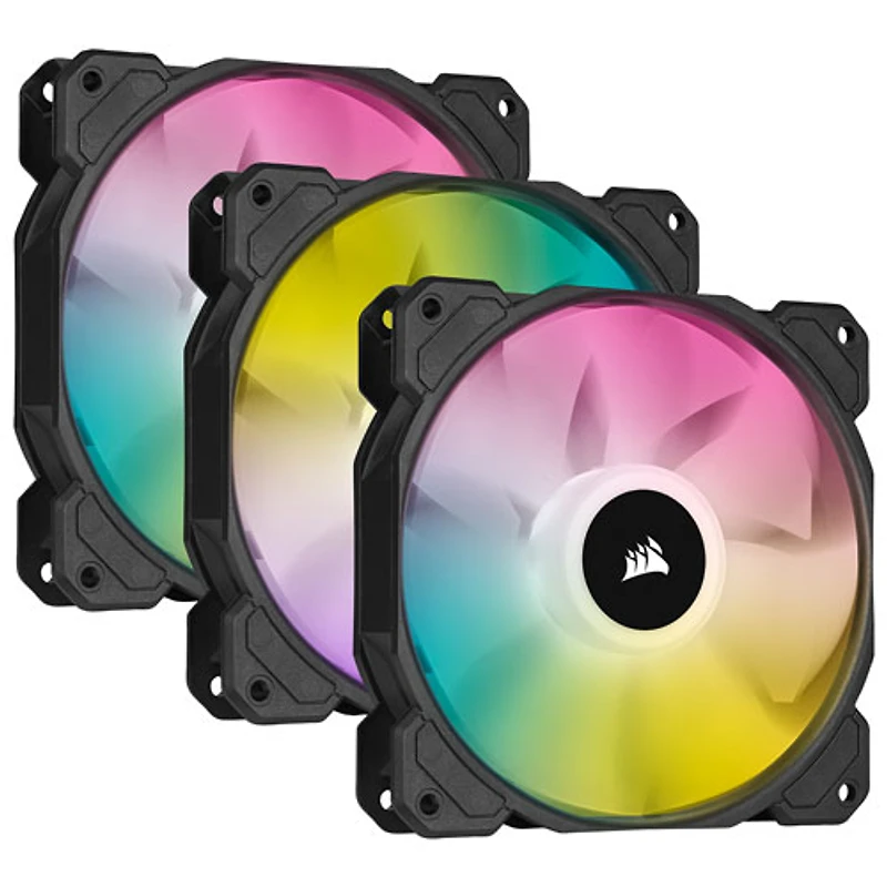 Ensemble de trois ventilateurs de 120 mm RVB Elite Performance iCUE SP120 de Corsair - Noir