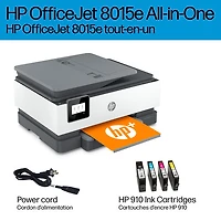 Imprimante à jet d'encre tout-en-un sans fil OfficeJet 8015e de HP - Essai de 6 mois de Instant Ink de HP inclus*