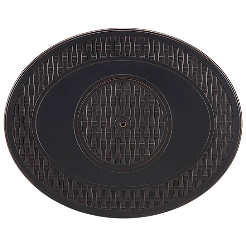 Paramount Thatch Oval Propane Fire Pit - 37,000 BTU - Black/Bronze