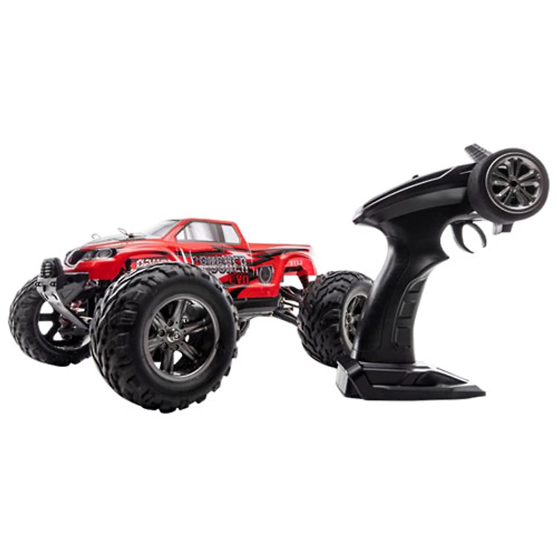 LiteHawk Crusher Evo 2WD 1/12 Scale RC Monster Truck (42017) - Red/White