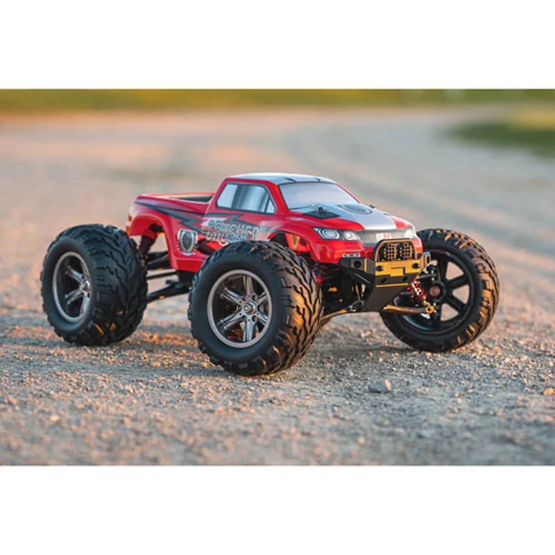 LiteHawk Crusher Evo 2WD 1/12 Scale RC Monster Truck (42017) - Red/White