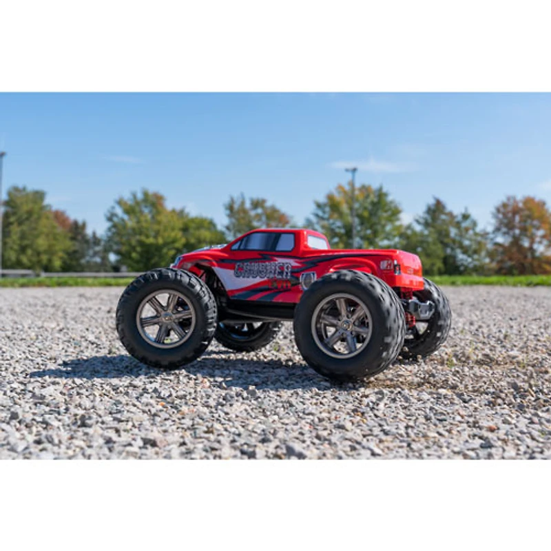 LiteHawk Crusher Evo 2WD 1/12 Scale RC Monster Truck (42017) - Red/White