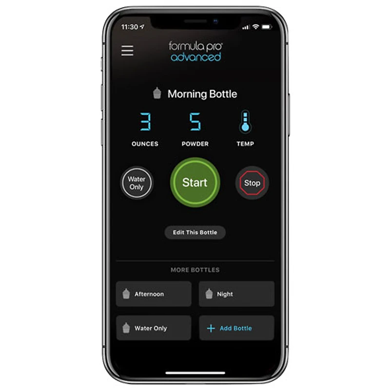 Distributeur de préparation lactée Wi-Fi pour nourrisson Formula Pro Advanced de Baby Brezza - Noir