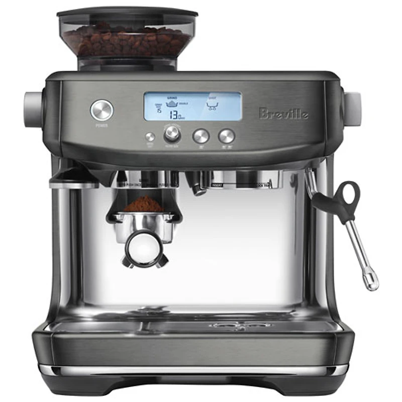 Machine à espresso Barista Pro de Breville avec mousseur et moulin à café - Acier inoxydable noir