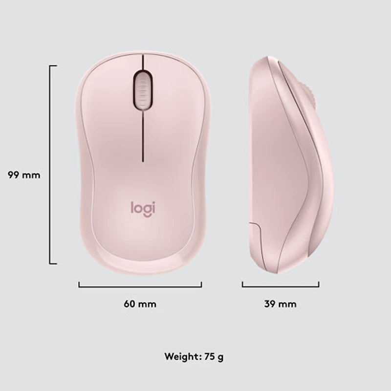 Souris optique sans fil de 1000 ppp M220 Silent de Logitech - Rose