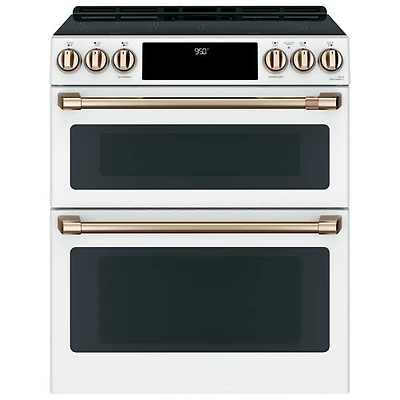 Cuisinière induction encastr. à deux fours 30 po Café (CCHS950P4MW2) - Blanc mat - BO - Parfait état
