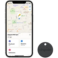 Dispositif de repérage d'article Bluetooth ONE Spot de Chipolo avec Find My d'Apple - Noir - Paq. 1