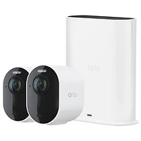 Système de surveillance extérieur sans fil IP UHD 4K avec 2 caméras Ultra 2 d'Arlo - Blanc
