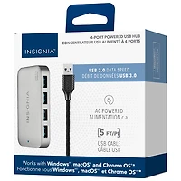 Insignia 4-Port USB 3.0 Hub with Power Supply (NS-PH3A4AP-C) - Only at Best Buy