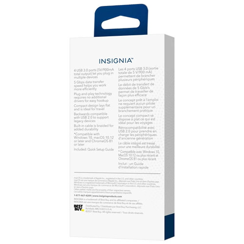 Insignia 4-Port USB 3.0 Travel Hub (NS-PH3A4AT-C) - Only at Best Buy