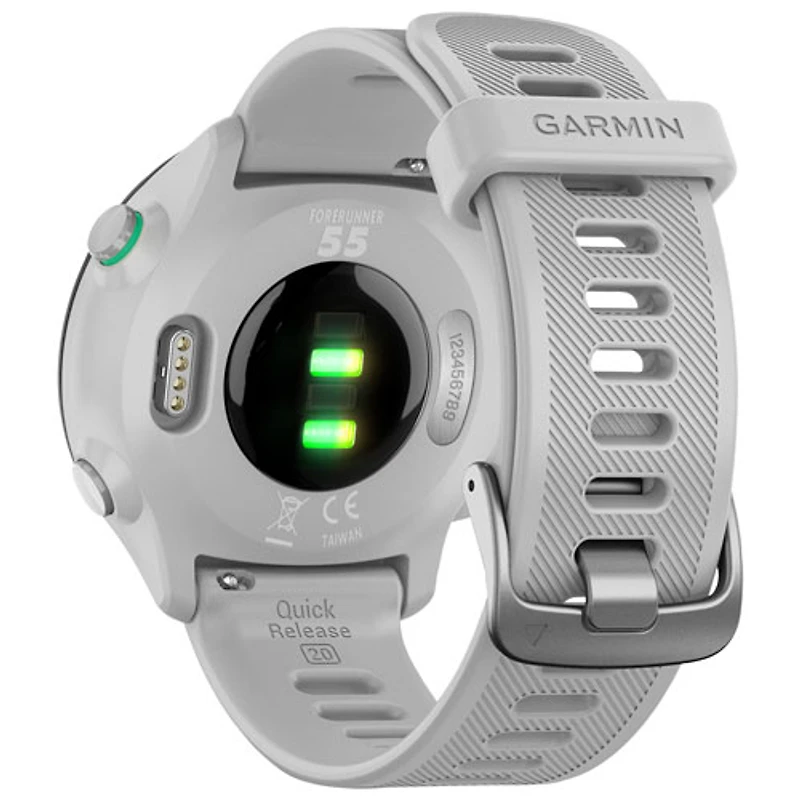 Montre intelligente Bluetooth Forerunner 55 de Garmin pour la course - Blanc