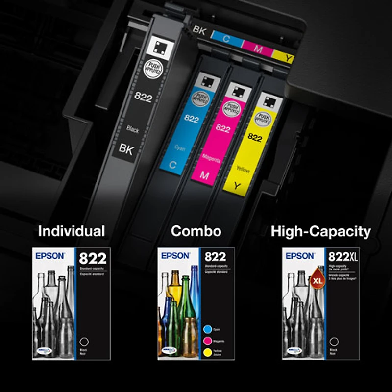 Epson DURABrite Ultra T822 XL Black & T822 Colour Ink (T822XL-BCS) - 4 Pack