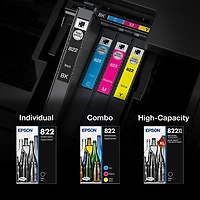 Epson DURABrite Ultra T822 XL Black & T822 Colour Ink (T822XL-BCS) - 4 Pack
