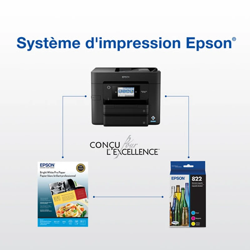 Epson DURABrite Ultra T822 XL Black & T822 Colour Ink (T822XL-BCS) - 4 Pack