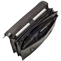 Mancini Buffalo Double Compartment Leather 15.6" Laptop Briefcase (99-5434) - Black
