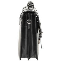 Mancini Buffalo Double Compartment Leather 15.6" Laptop Briefcase (99-5434) - Black