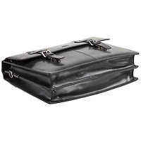 Mancini Buffalo Double Compartment Leather 15.6" Laptop Briefcase (99-5434) - Black