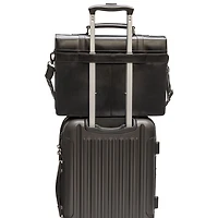 Mancini Buffalo Double Compartment Leather 15.6" Laptop Briefcase (99-5434) - Black