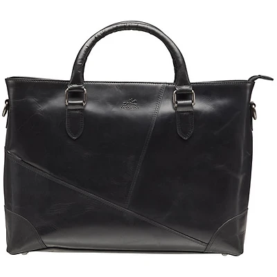 Sac fourre-tout en cuir de buffle pour portable de 14 po de Mancini (99-5480) - Noir