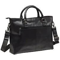 Mancini Buffalo Leather 14" Laptop Tote (99-5480) - Black