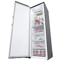 LG 24" 11.4 Cu. Ft. Frost-Free Counter-Depth Column Freezer (LROFC1104V) - Platinum Silver Steel