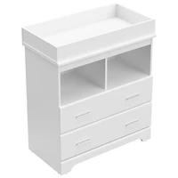 Commode à table à langer à 2 tiroirs et 2 tablettes Brookside de Storkcraft - Blanc