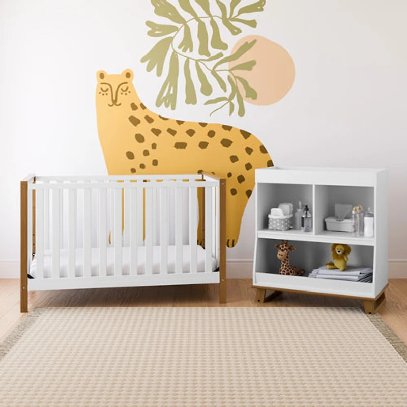 Lit de bébé transformable 4-en-1 Modern Pacific de Storkcraft - Blanc/Bois flotté rétro