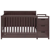 Lit de bébé transformable 4-en-1 Hadley de Graco avec table à langer à 3 tiroirs - Expresso