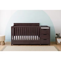 Lit de bébé transformable 4-en-1 Hadley de Graco avec table à langer à 3 tiroirs - Expresso