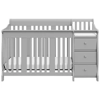 Lit de bébé transformable 4-en-1 Portofino de Storkcraft + table à langer à 3 tiroirs - Gris galet