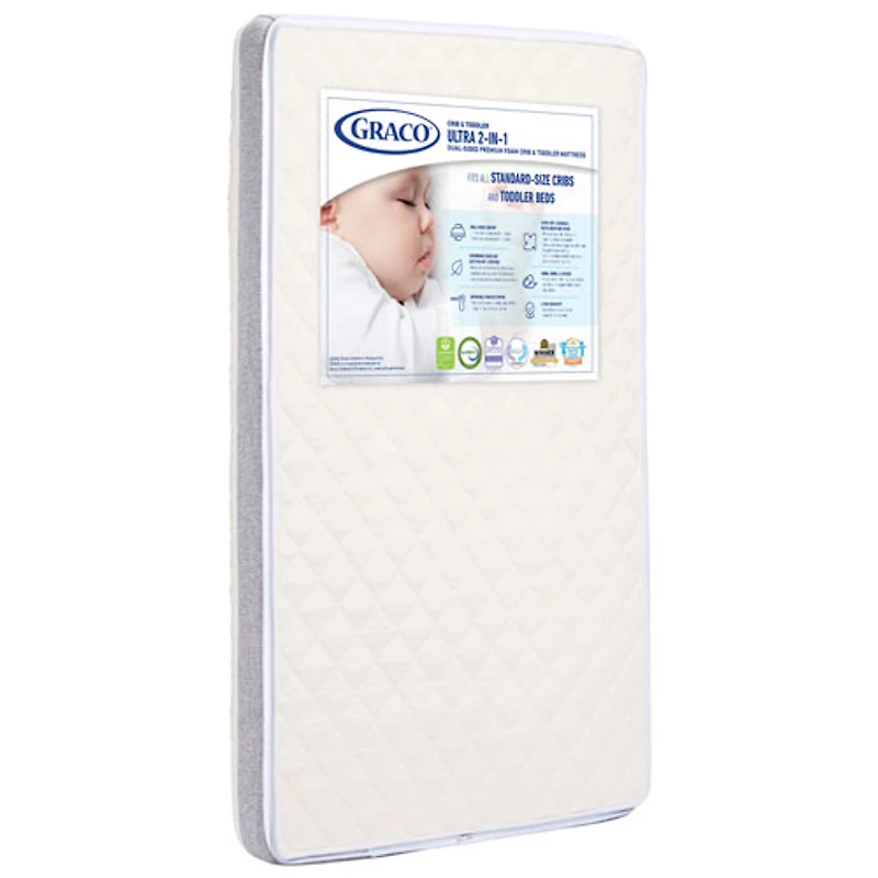 Matelas de lit de bébé/d'enfant 2-en-1 Ultra Premium de Graco avec housse étanche