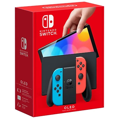 Console Nintendo Switch (Modèle OLED) - Rouge néon/bleu