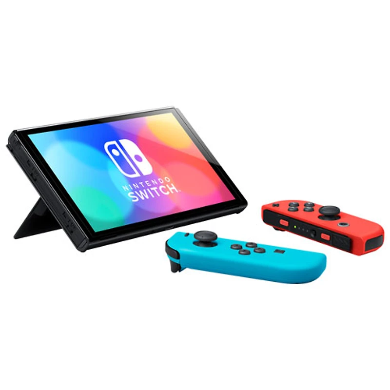 Console Nintendo Switch (Modèle OLED) - Rouge néon/bleu