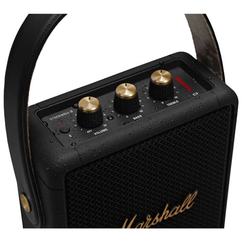 Marshall Stockwell II Splashproof Bluetooth Wireless Speaker - Black/Brass