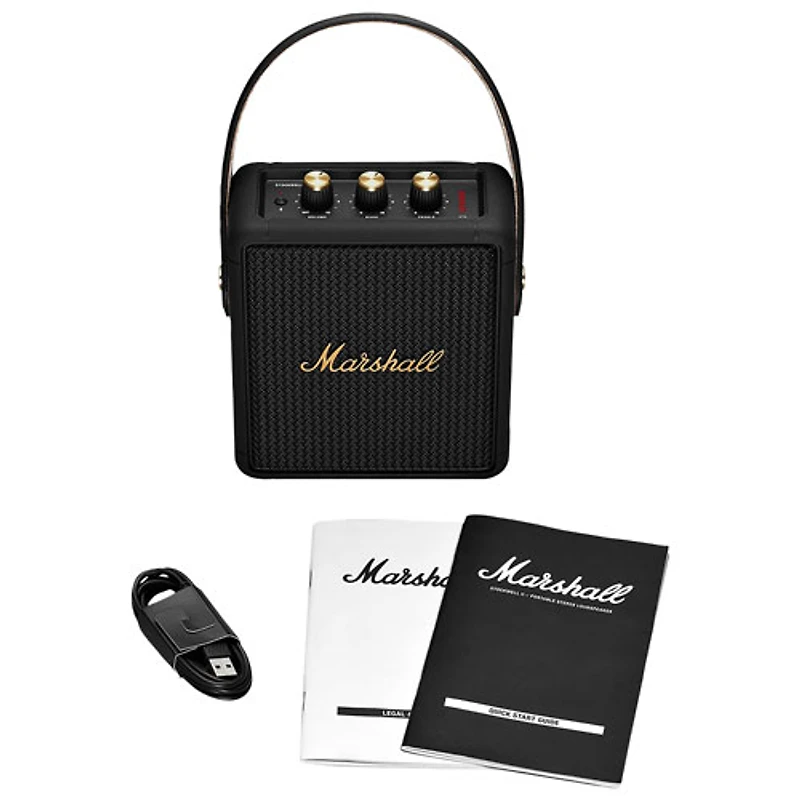 Marshall Stockwell II Splashproof Bluetooth Wireless Speaker - Black/Brass